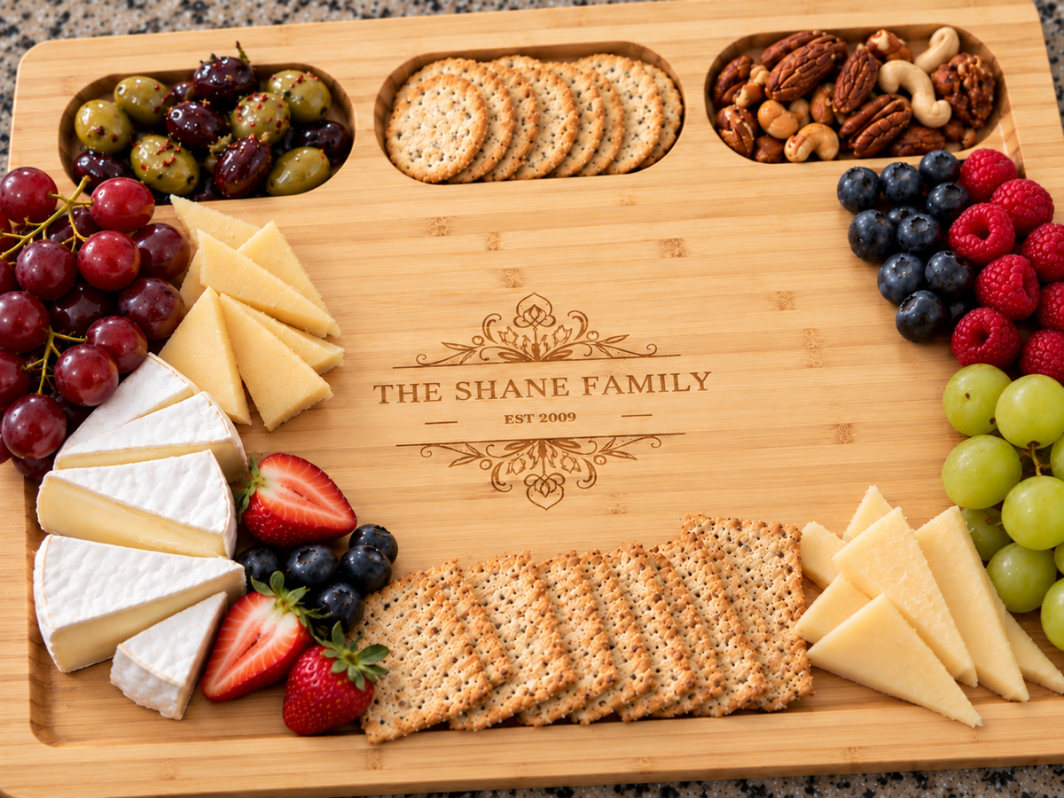 Personalized Large Bamboo Charcuterie Board