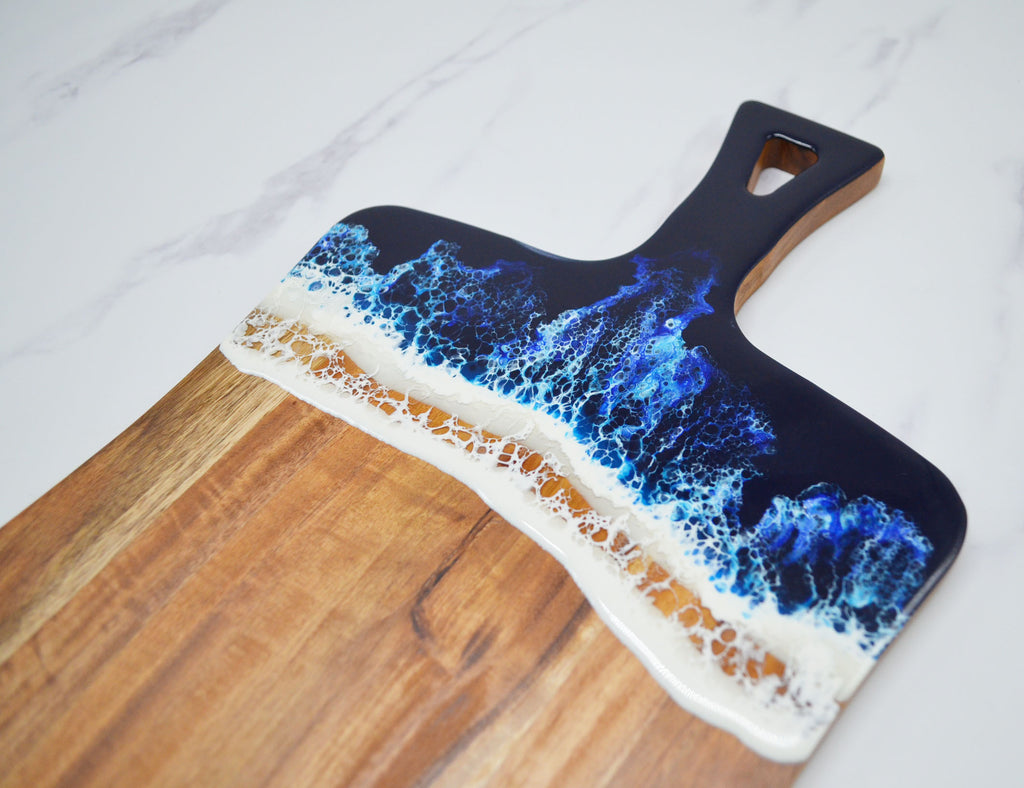 Personalized Epoxy Resin Acacia Wood Cutting Board