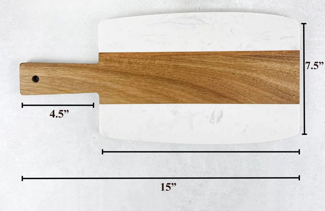Personalized Acacia Wood & Marble Cheese Board