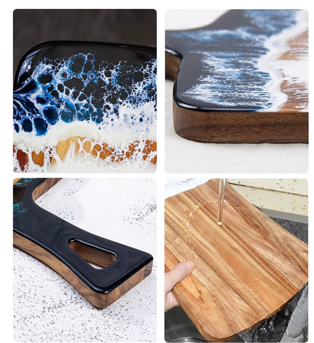 Personalized Epoxy Resin Acacia Wood Cutting Board