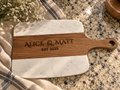 Personalized Acacia Wood & Marble Cheese Board