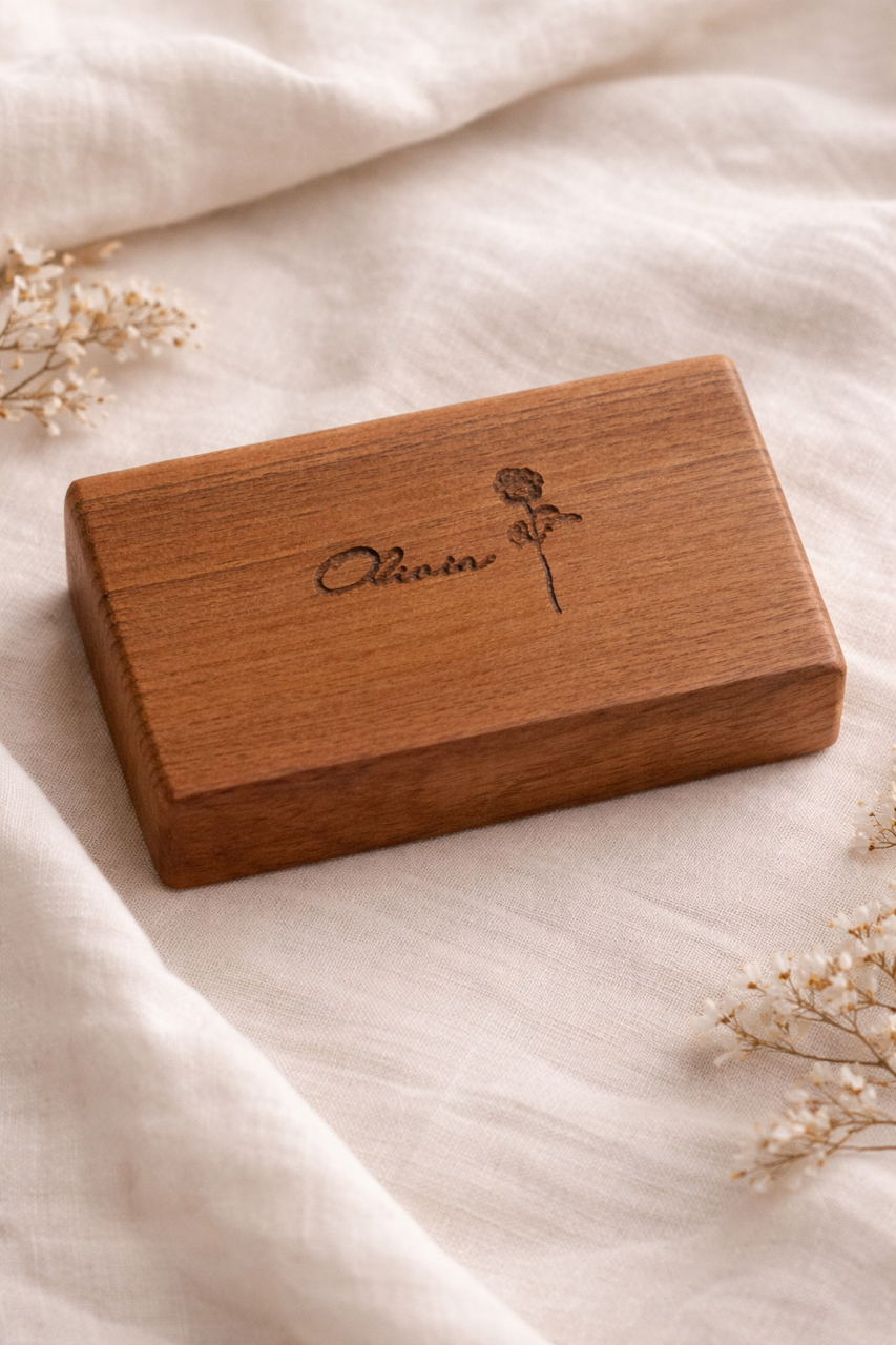 Personalized Engraving Walnut Wood Jewelry Box